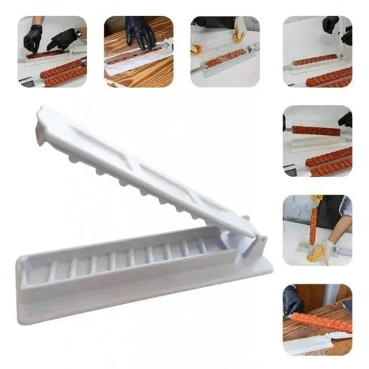 New Single Row Kebab Maker - BBQ Meat Skewer Machine, Reusable Plastic Kebab Press - Kebab Preparation BBQ Tool for Easy Skewering