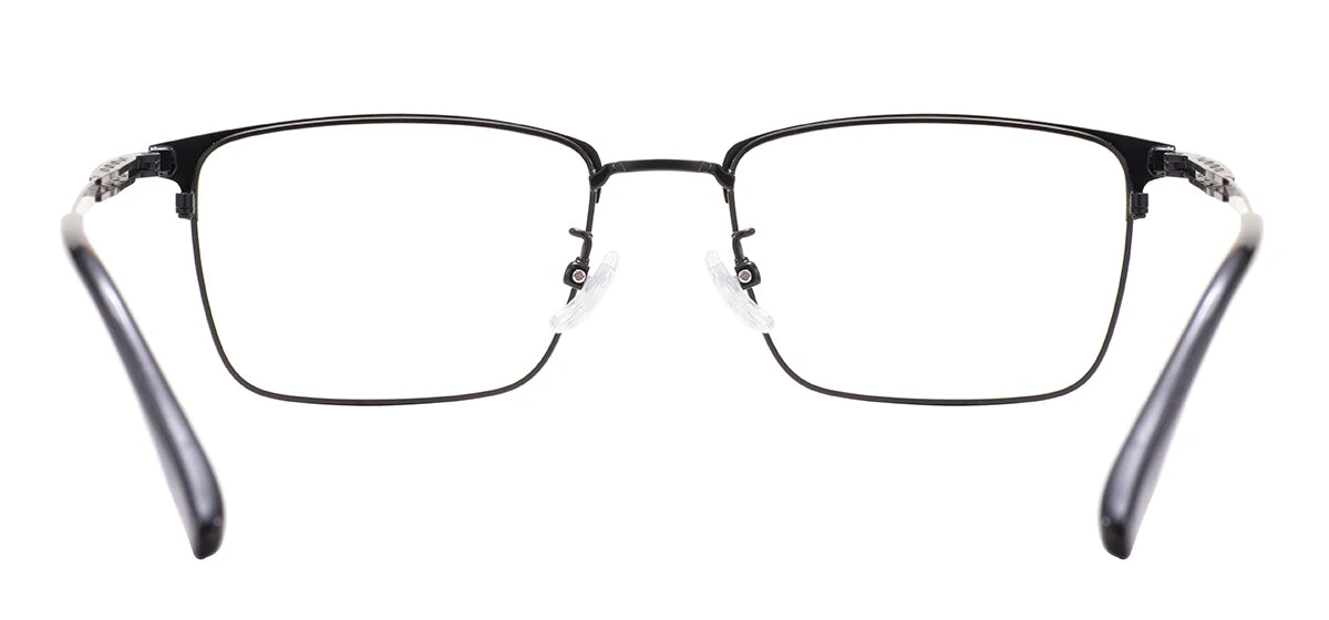 Comfortable Rectangular Men’s Business Glasses – Full Rim Browline Metal Frame for Optical Prescription Lenses