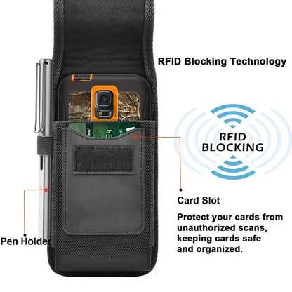 Vertical Nylon Cell Phone Belt Clip Holster – Stonego Card Holder Case for 4.0-6.7 Inch Phones