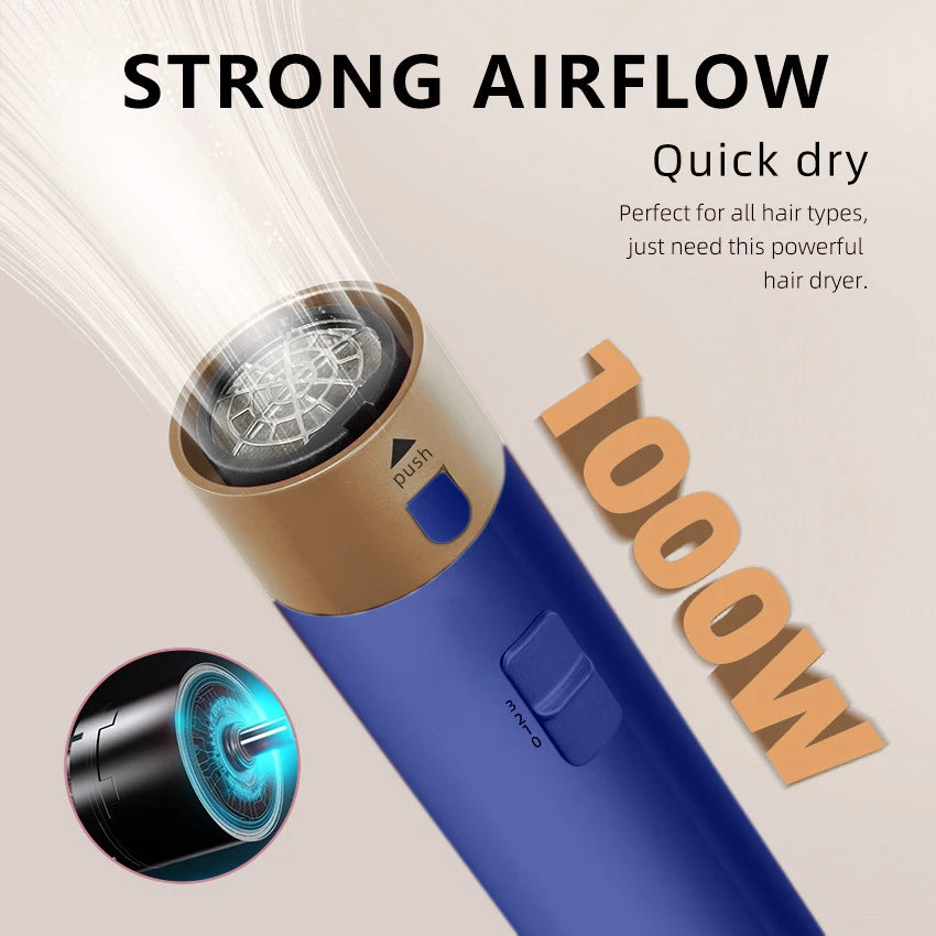 6-in-1 Hair Dryer Brush – Detachable Airflow Comb Curler with Heat Control for Straightening & Smooth Hair Styling