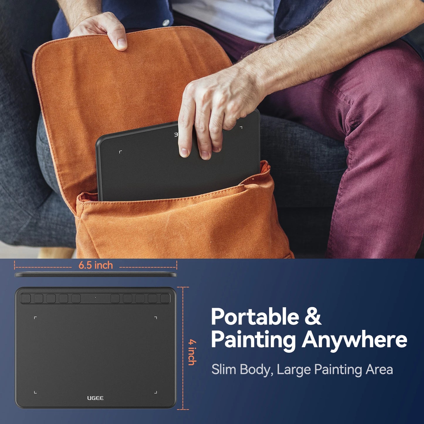 UGEE S640 Graphic Tablet – 6-Inch Digital Drawing Pad with 8192 Stylus for Android, Windows & Mac Laptops