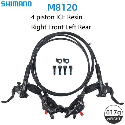 SHIMANO DEORE XT/SLX Hydraulic Disc Brake Set – M6100–M8120 2/4 Piston Original MTB Brakes for Mountain Bikes