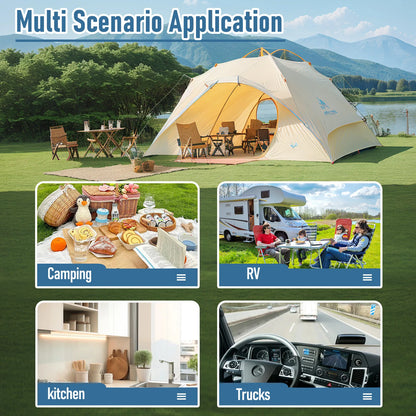 3-in-1 Portable Carbon Monoxide Detector - High-Precision 0–1000 PPM CO Meter with Temperature, Humidity & 3-Level Alarm for Home, RV & Camping