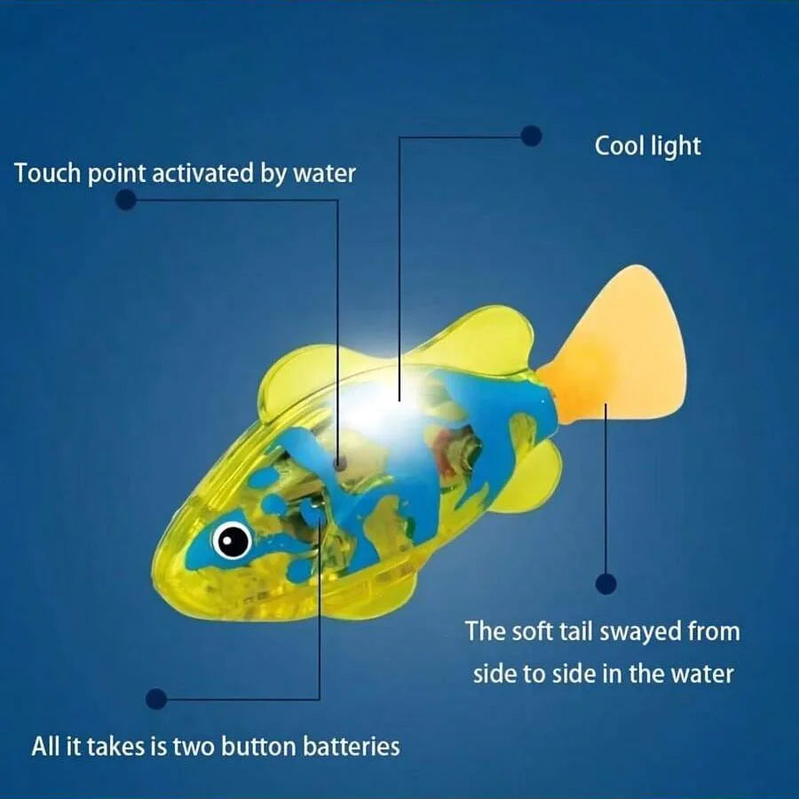 Light-Sensing Robotic Clownfish - Realistic Electric Swimming Fish & Aquarium Decoration for Cats