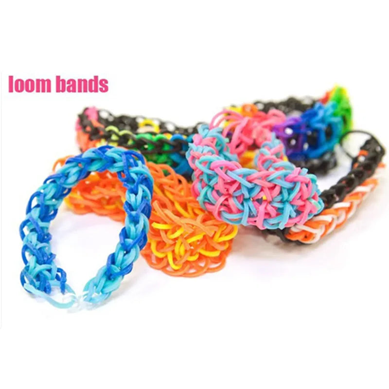 Fashion Rubber Loom Band Weaver Kit – DIY Elongated Knitting Machine with Bands, Hooks & Weaving Frame for Crafts and Toys