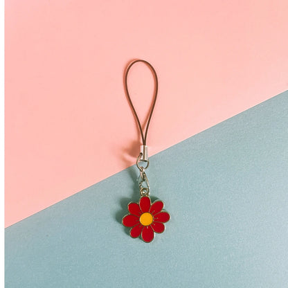 Enamel Flower Phone Lanyard - Floral Keychain Strap Bag Pendant Accessory Gift for Girls
