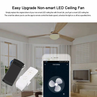 Tuya WiFi Smart Ceiling Fan Light Kit – Remote & App Control, Adjustable Speed, Alexa & Google Home Compatible