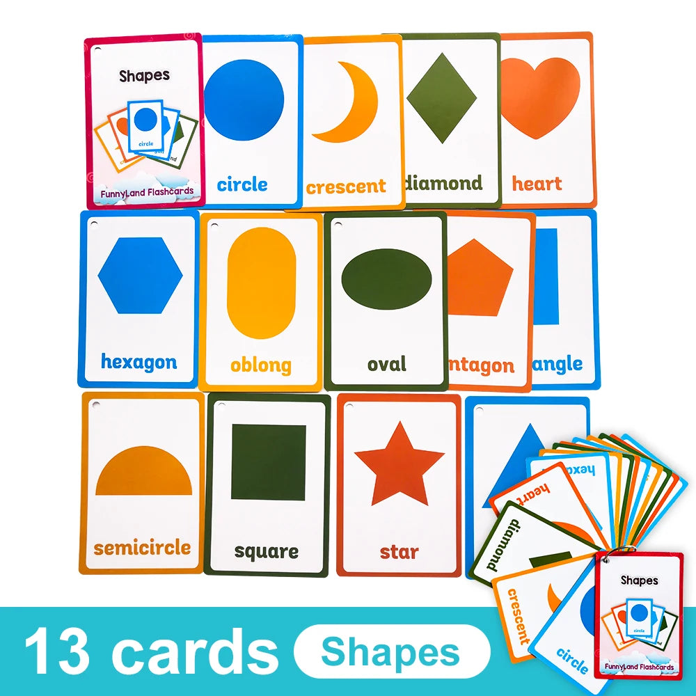 Kids English Vocabulary Flashcards - 26 Themes Fruits Animals Vehicles & Learning Activity Cards