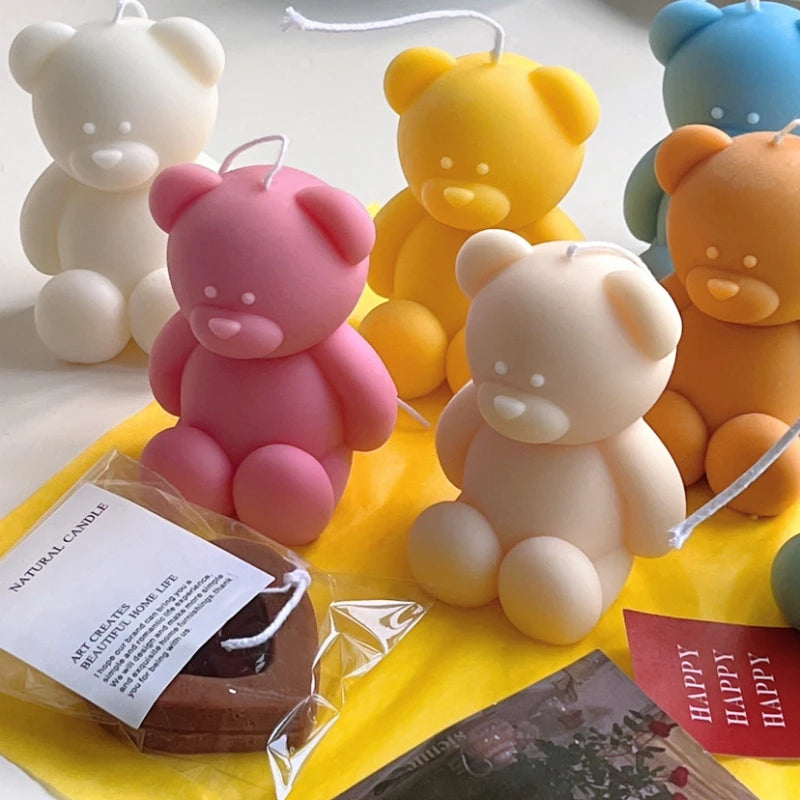 3D Cute Cartoon Bear Silicone Candle Mold | Resin, Gypsum, Ice Cube Baking Mold | Bedroom Decor | Birthday Party, Wedding Souvenirs