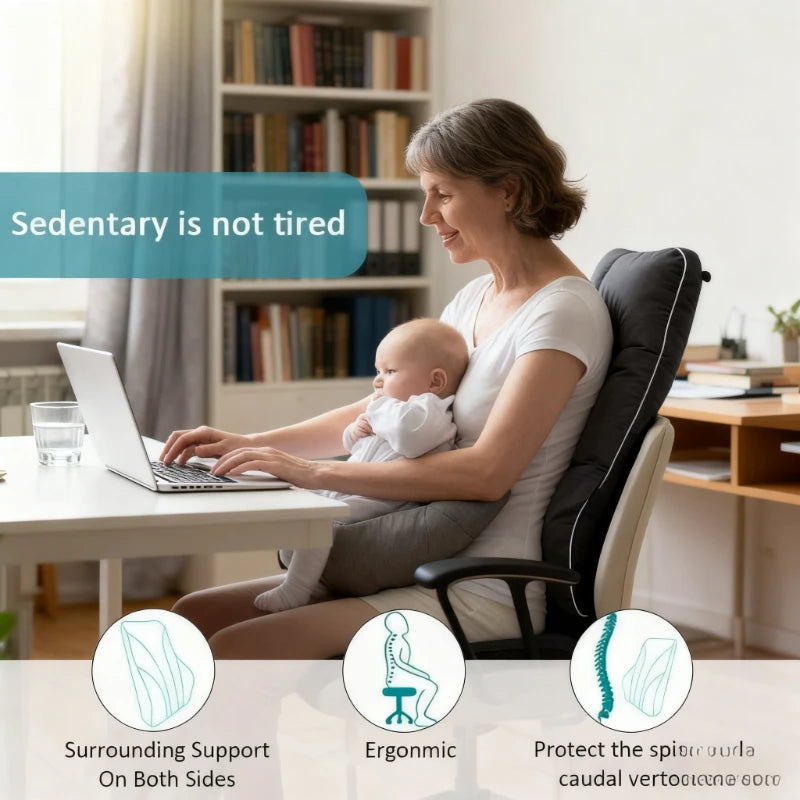 Memory Foam Lumbar Support Cushion for Car Seat & Office Chair Back Pain Relief