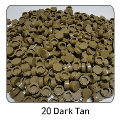 1000Pcs 1x1 Round Building Blocks Set - 52 Color DIY Creative Educational Bricks Compatible with 98138 Toy Kits for Kids