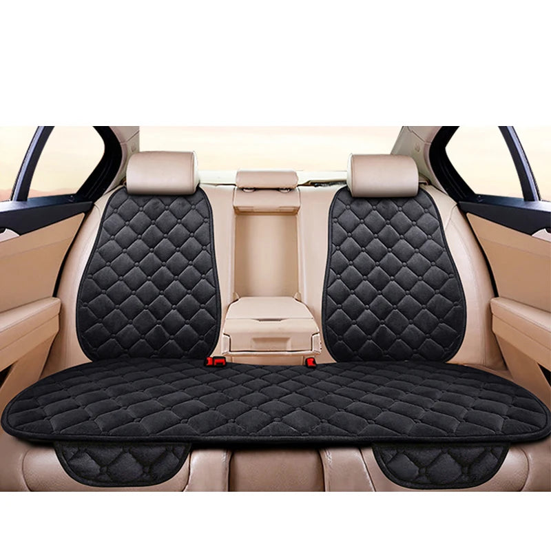 Universal Winter Warm Car Seat Cover Protector Set – 3-Piece Rear Seat Cushion Auto Interior Protection for Cars, SUVs & Vans