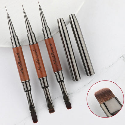Double-End Nail Pen Brush – Glue & UV Gel Liner Brush, Dual-End Acrylic Nail Art Painting Manicure Tool