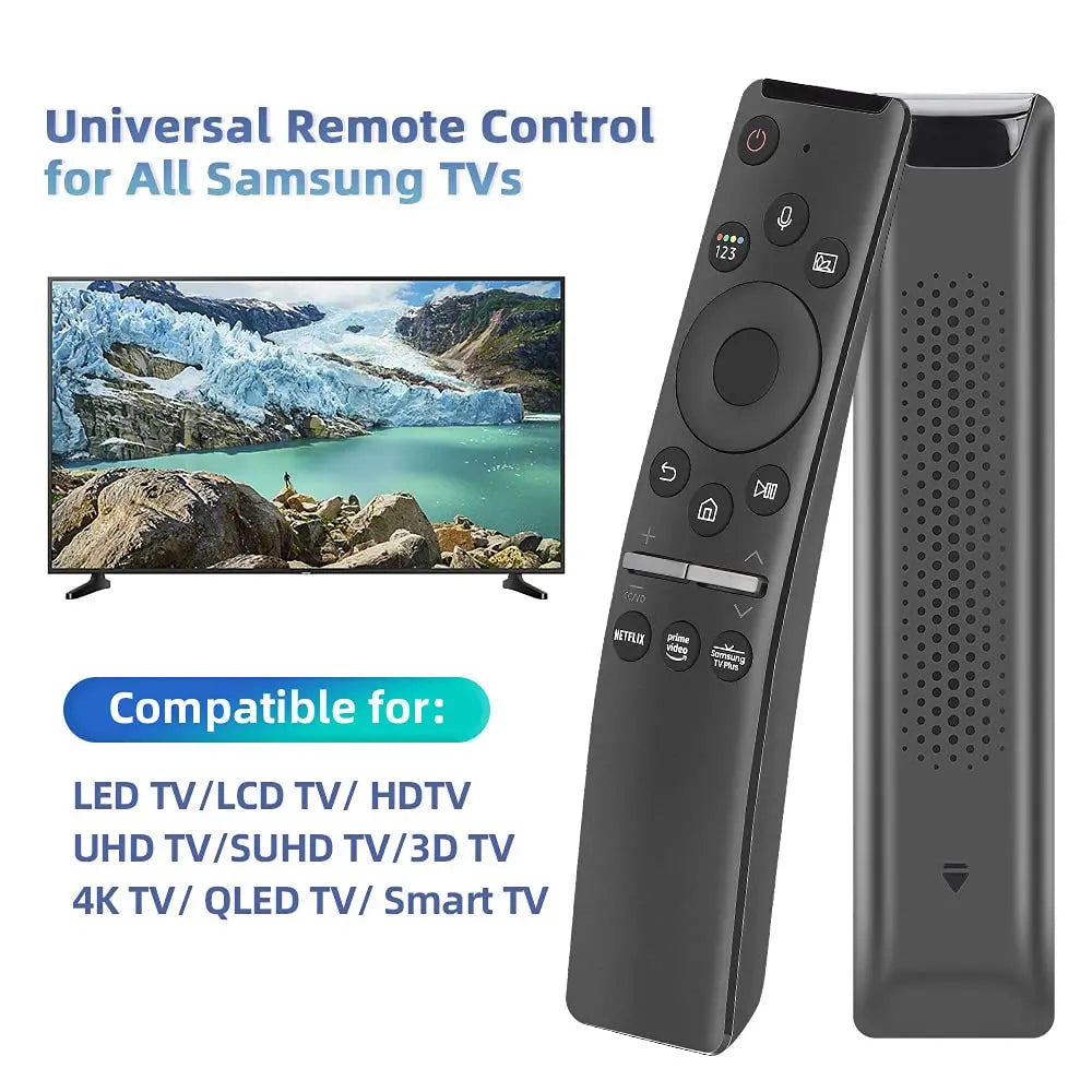 BN59-01330A / BN59-01329A Replacement Voice Remote Control — Compatible with Samsung LED, QLED, UHD, SUHD, HDR, LCD, 4K, 8K, 3D Curved Smart TVs