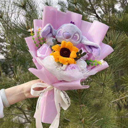 Disney Stitch Plush Bouquet – Super Soft Stuffed Doll Gift for Christmas, Birthday, Valentine & Graduation