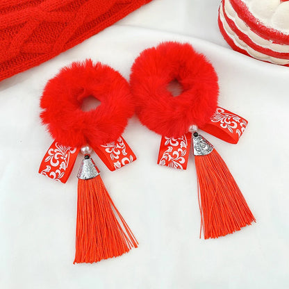 Flexible Chinese Style Children’s Hair Bands – Soft Stretchy Hair Ties for New Year