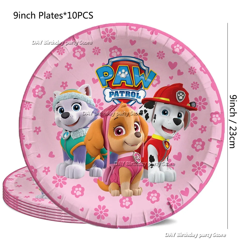 Paw Patrol Kids Birthday Party Supplies Set – Cups, Plates, Napkins, Gift Bags & Cake Toppers Decorations Kit