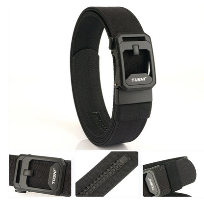 TUSHI Hard Tactical Belt for Men – Sturdy Nylon with Metal Automatic Buckle, Military & Police Duty, Outdoor IPSC Accessories