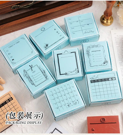 Cute Cat Wood Stamp Calendar – Daily & Monthly Planner Stamps for Journaling, Scrapbooking & DIY Crafts