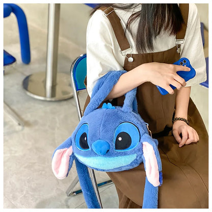 Disney Lilo & Stitch Plush Messenger Bag – Kawaii Anime Handbag for Girls, Stuffed Cartoon Plushie Soft Bag for Kids