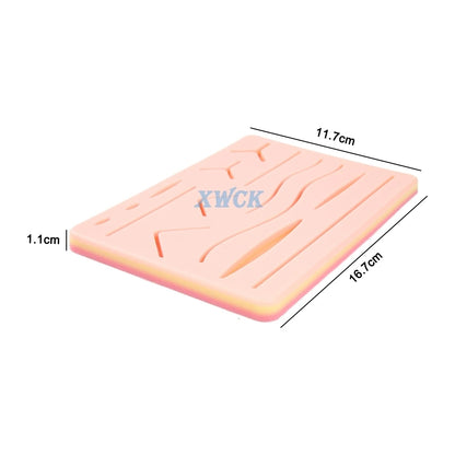17Pcs/Set Silicone Suture Pad Kit - Medical Surgical Suture Practice Model Trainer Set with Tools