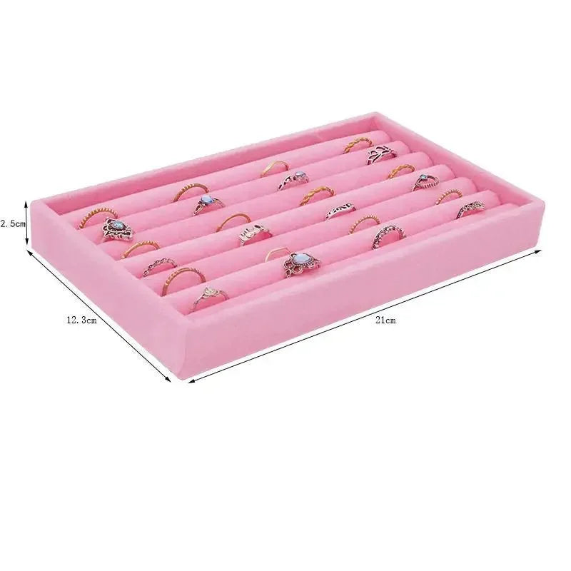 Jewelry Storage Box Organizer – Multi-Compartment Necklace, Ring, Earrings & Brooch Display Drawer Tray