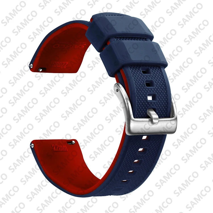 Premium Silicone Watch Band - Quick Release Rubber Replacement Strap for 18mm 20mm 22mm Watches
