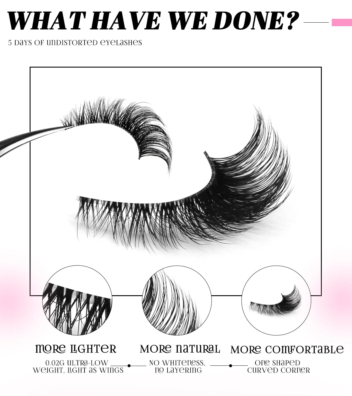 GROINNEYA Cat Eye False Eyelashes – Natural Long Clear Band Winged End Faux Mink Lashes for Eye-Enhancing Makeup