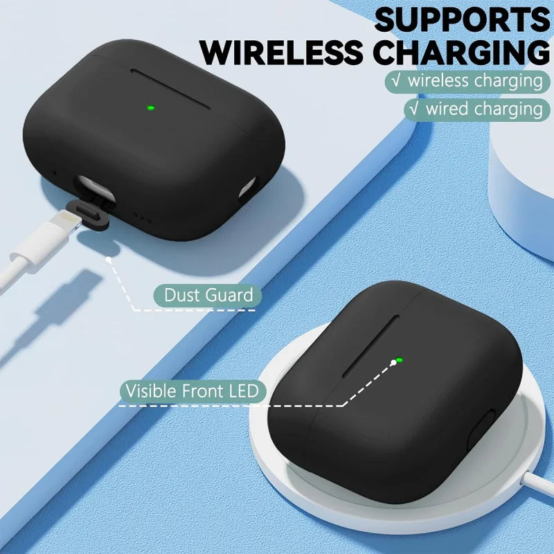 AirPods Pro 3/2 Silicone Case - Protective Wireless Earbuds Cover for Apple AirPods Pro 2nd & 3rd Gen