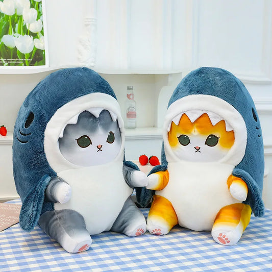 Fun Transformed Cat Doll Plush Toy – Cute 25cm Shark Cat Plush Gift for Girls and Children