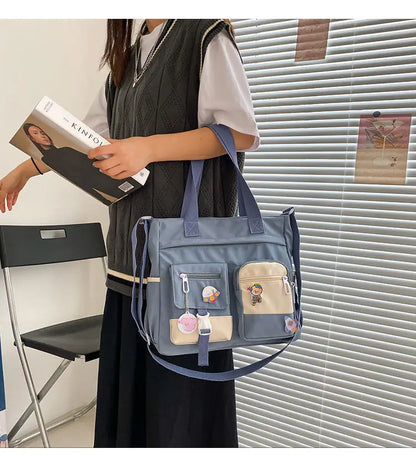 Waterproof Canvas Women’s Handbag – Nylon Shoulder Tote, Oxford Crossbody Messenger Bag for Girls