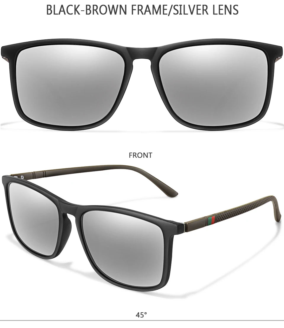 Luxury Square Vintage Polarized Sunglasses for Men & Women – UV400 Cycling, Driving, Fishing Eyewear