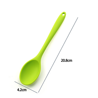 Soft Silicone Cooking Spoon - Long Handle Stirring Ladle for Kitchen Use - Essential Cooking Utensil