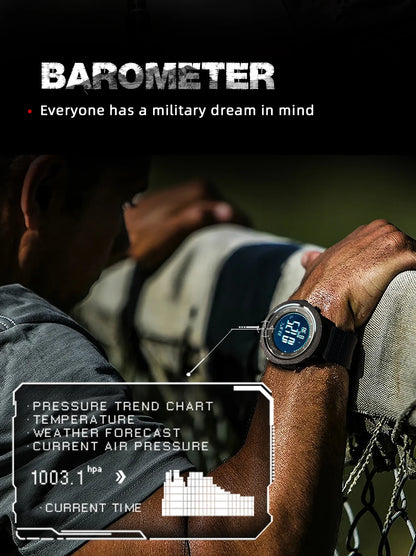 NORTH EDGE APACHE-46 Men’s Digital Outdoor Watch – Altimeter, Barometer, Compass, WR50M Sports Watch