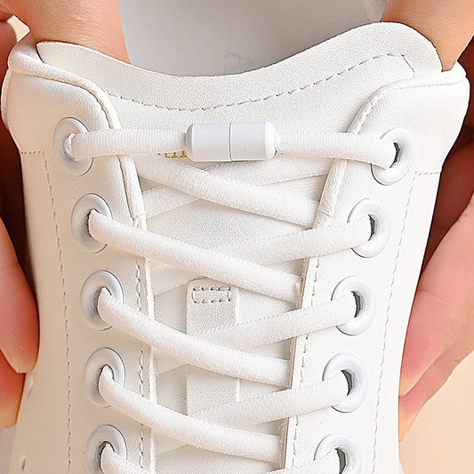 Elastic No Tie Shoelaces - Quick Lock Metal Laces for Kids & Adults Sneakers, Lazy Shoe Strings
