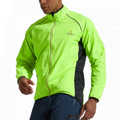 WOSAWE Men's Windproof Waterproof Cycling Jacket – Reflective MTB Bike Windbreaker & Vest