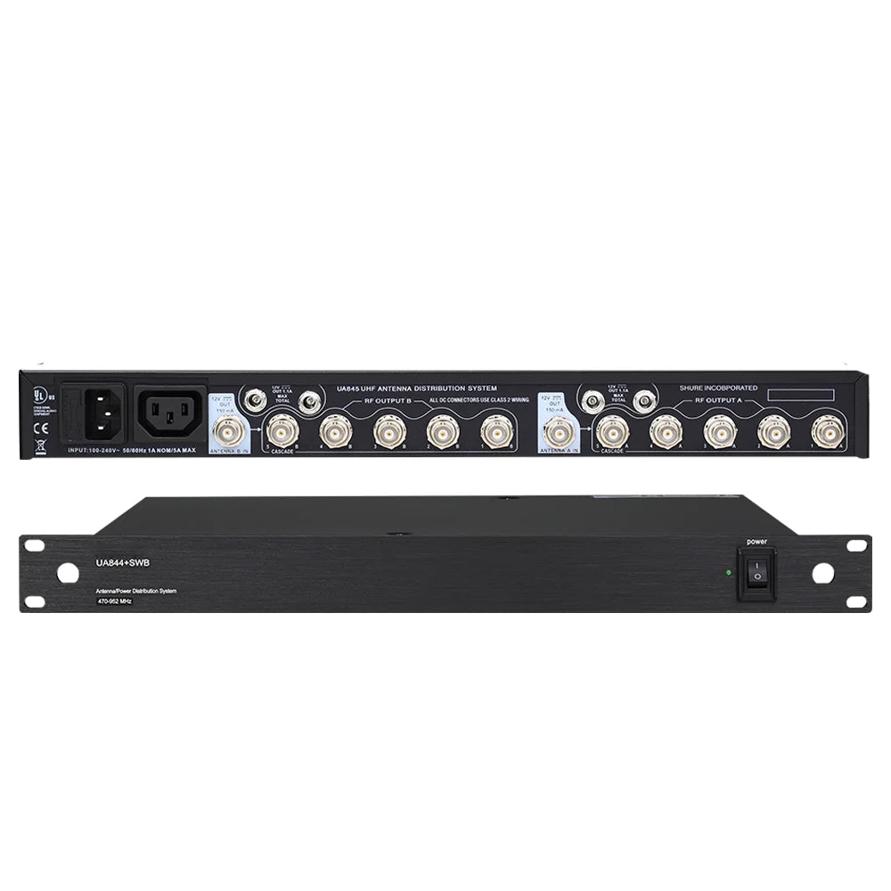 UA844 Antenna Amplifier 5 Channel Power Distributor for Wireless Microphones - Super Wideband UHF 470-952MHz