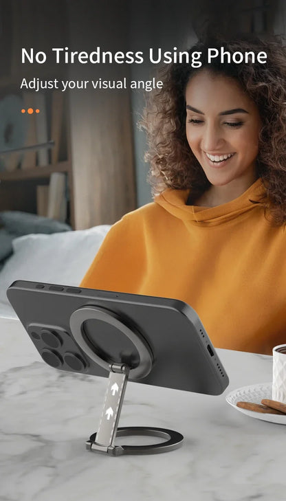Double-Sided Magnetic Phone Ring Holder – MagSafe Kickstand, Magnet Grip for iPhone 16/15/14, Huawei & Xiaomi