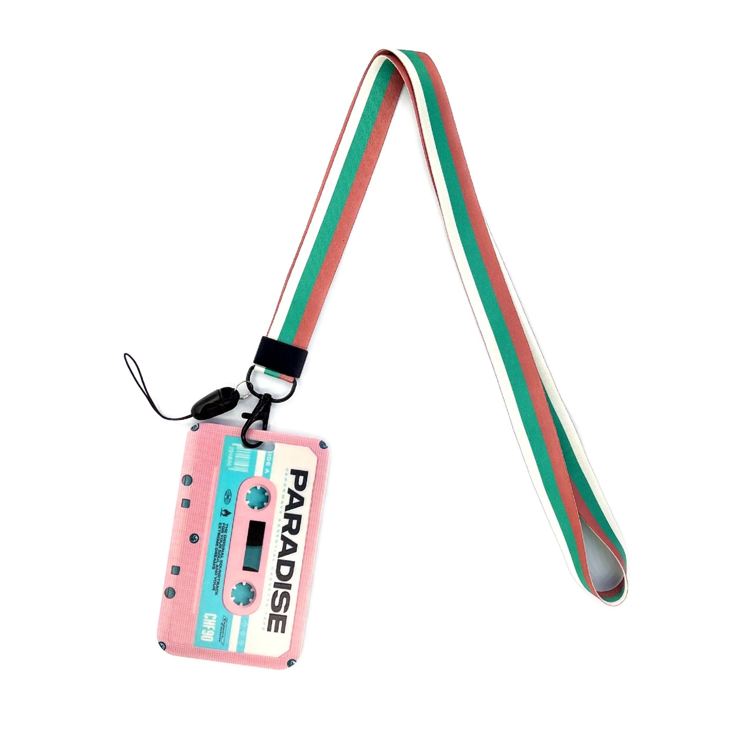 Vintage Tape ID Card Holder with Hanging Rope – Mobile Phone & Chest Card Lanyard