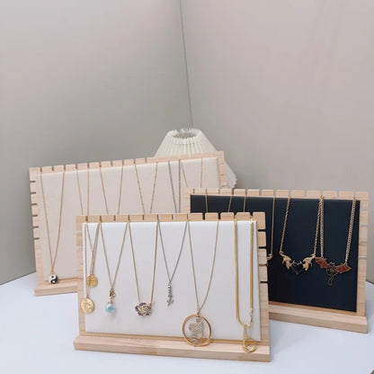 Creative Solid Wooden Necklace Display Frame – Pendant Support Jewelry Display Stand
