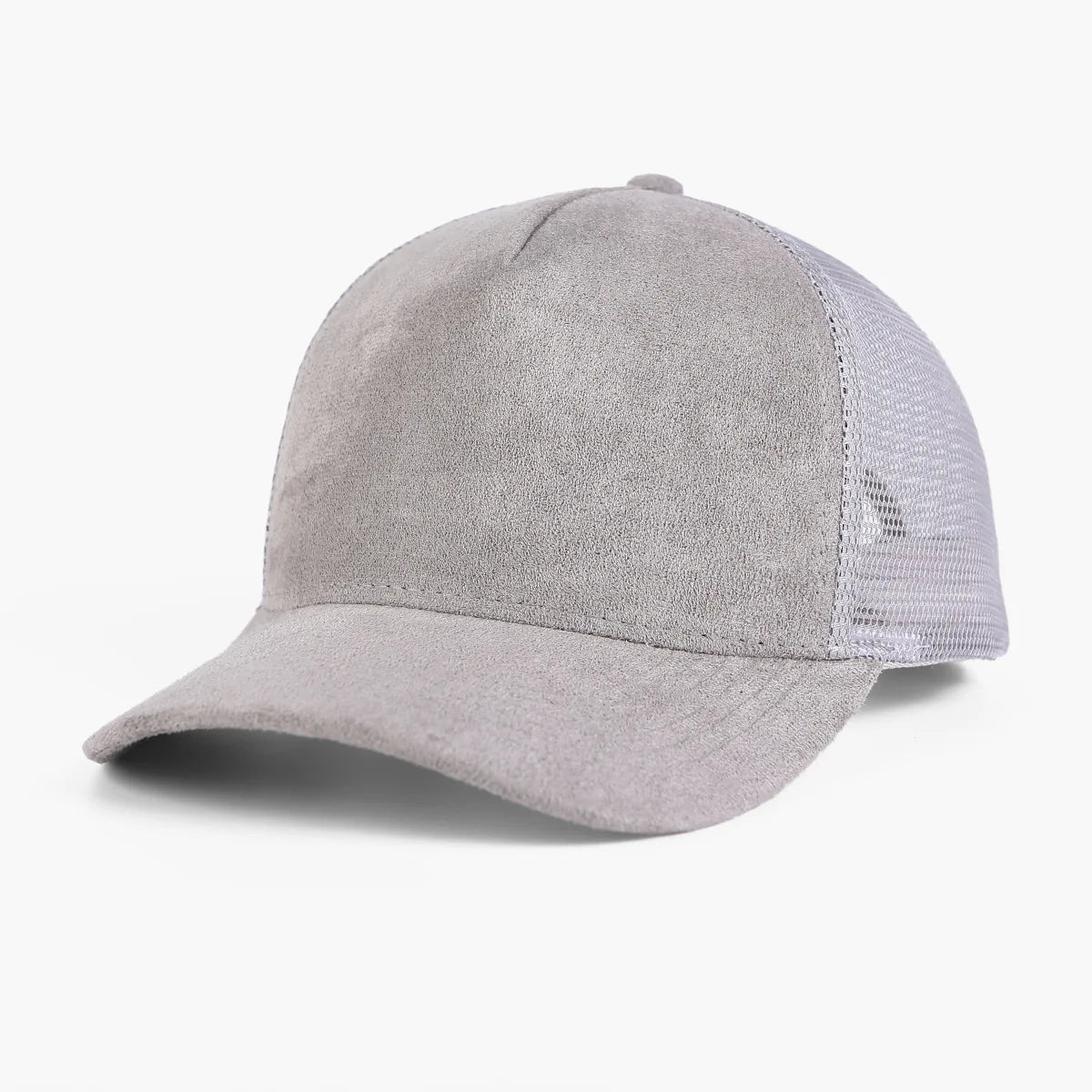 5 Panel Suede Trucker Hat - Solid Color Mesh Baseball Cap for Men & Women