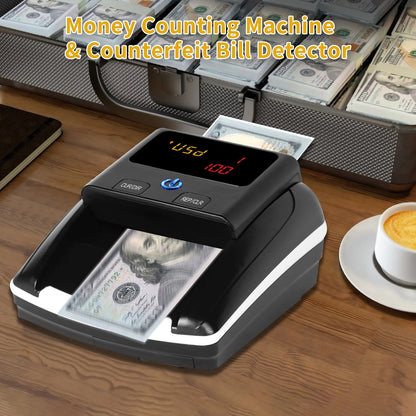 Automatic Money Counter & Counterfeit Bill Detector – UV, MG, IR Detection for EURO & US Dollar, Paper Size & Thickness Detection