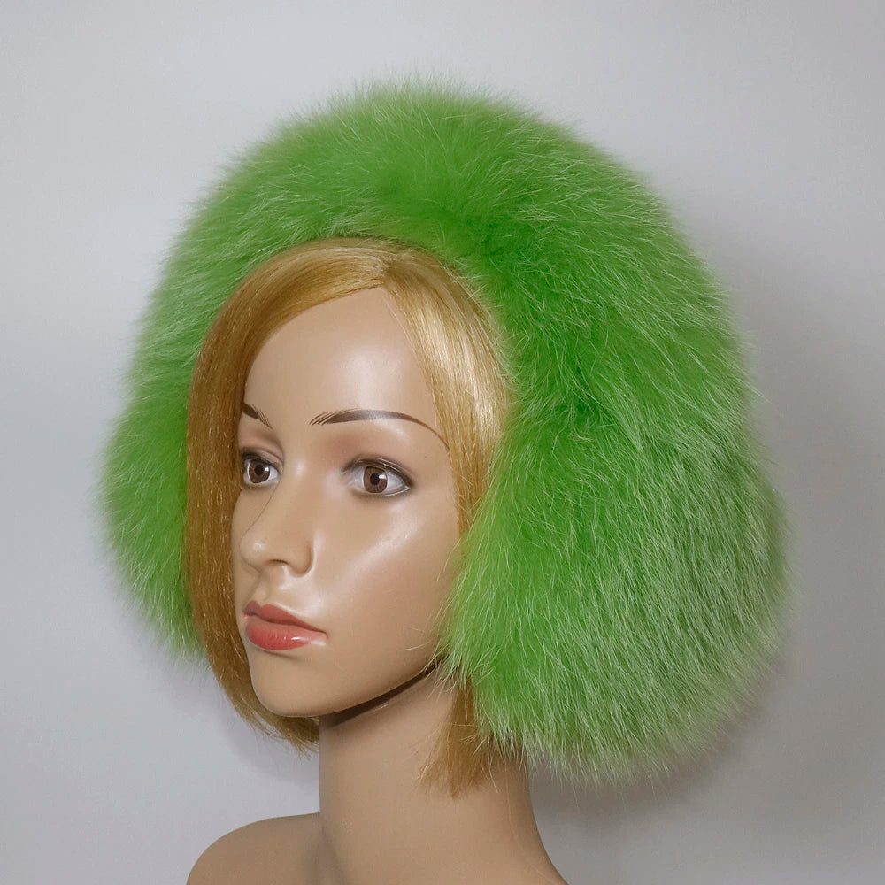 Real Fox & Raccoon Fur Earmuffs – Warm Winter Ear Warmer for Women and Girls, Plush Genuine Fur Accessory