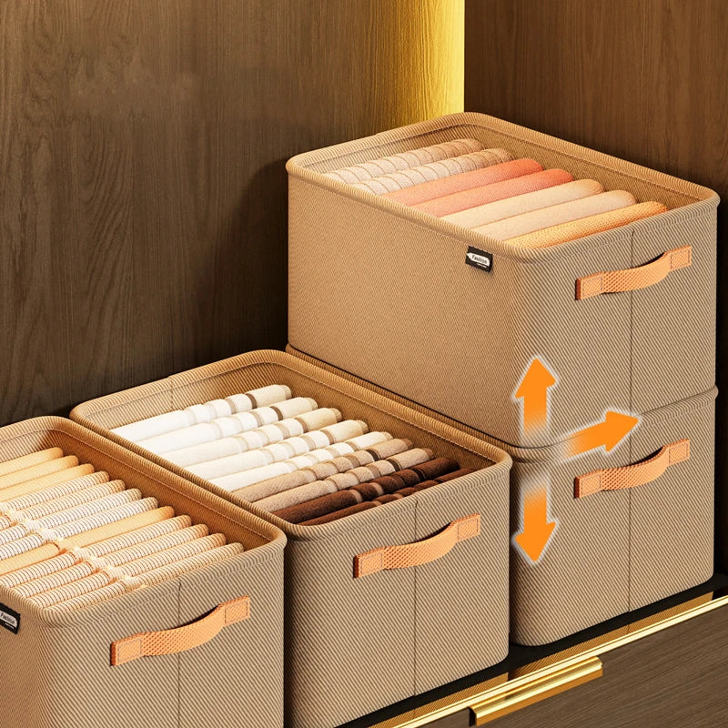 Thick Clothes Storage Organizer Box - Wardrobe Drawer Cabinet Organizer for Pants, Sweaters & Jeans