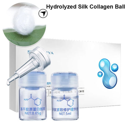 Korea Facial Hydrolyzed Silk Protein Collagen Serum – Moisturizing, Hydrating, Lifting, and Firming Essence for Fine Lines & Skincare