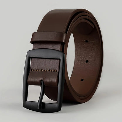 New Luxury Men’s PU Leather Belt – High-Quality Metal Pin Buckle Designer Waist Strap for Jeans, Plus Size