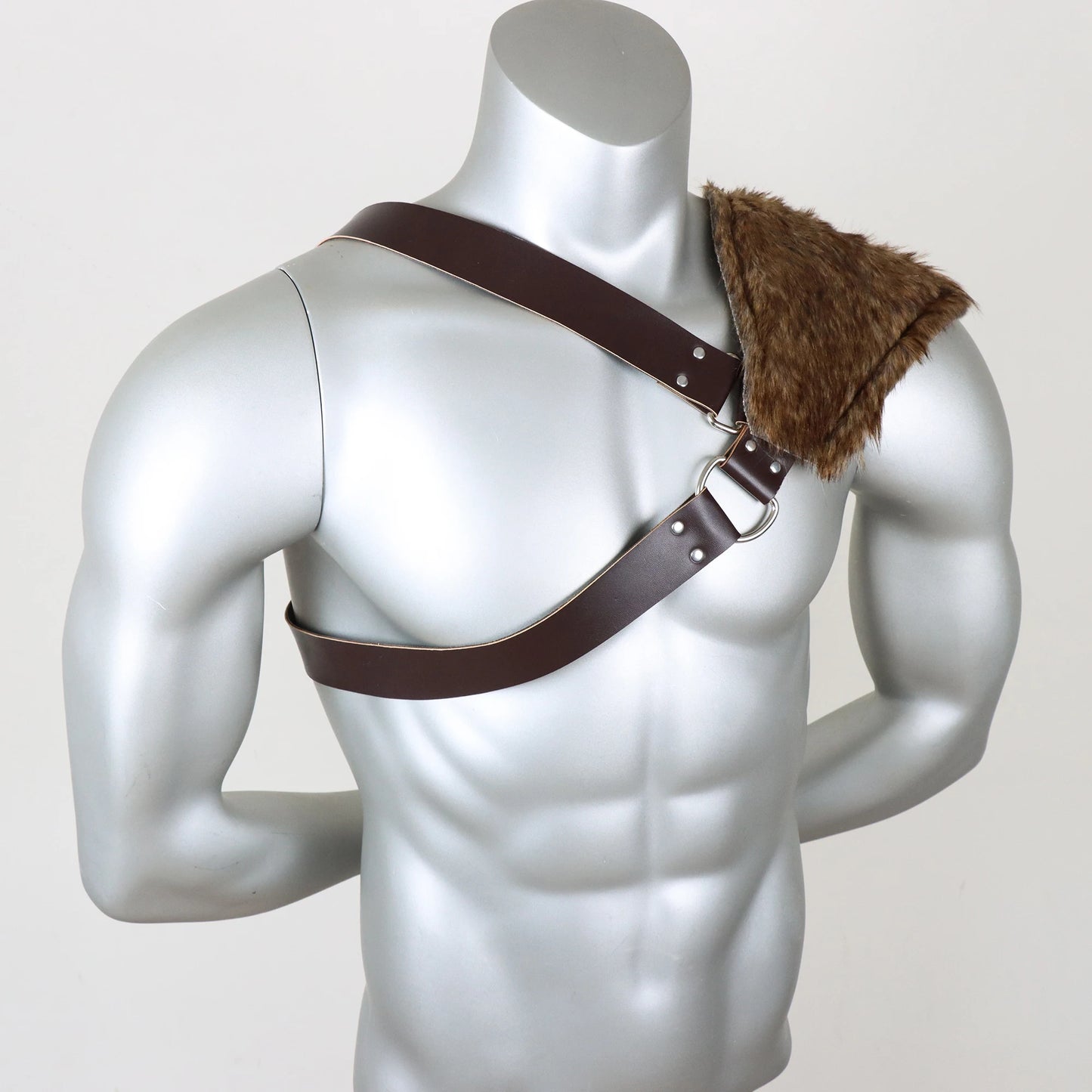 Medieval Knight Cosplay Belt Pouch – Double Layer Wide Faux Leather for Viking, Renaissance, and Pirate Costume Accessories