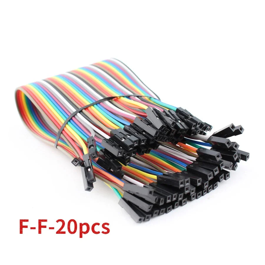 20Pin Jumper Wire Dupont Cable - 20cm Male to Male, Female to Male & Female to Female for Arduino DIY Electronics