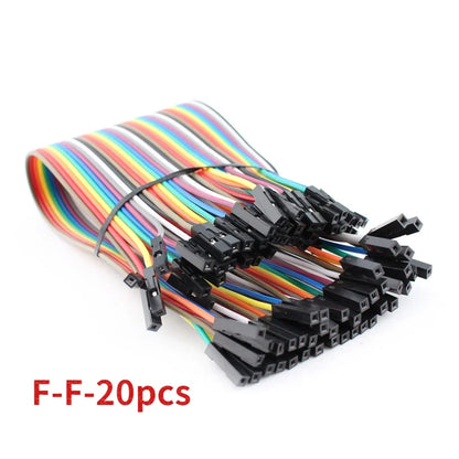 20Pin Jumper Wire Dupont Cable - 20cm Male to Male, Female to Male & Female to Female for Arduino DIY Electronics