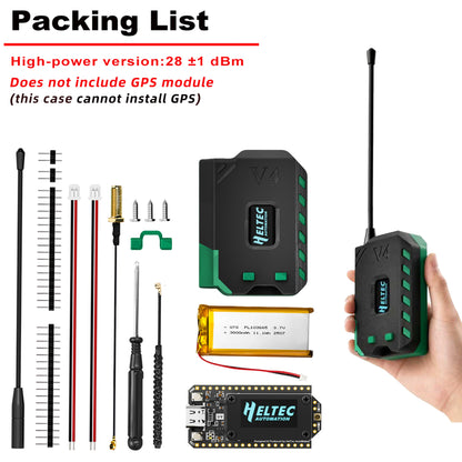 Heltec V4 Meshtastic WiFi LoRa 32 Development Board Kit - ESP32 SX1262, 3000mAh Battery, Soft Antenna, Solar Powered BLE Case Set